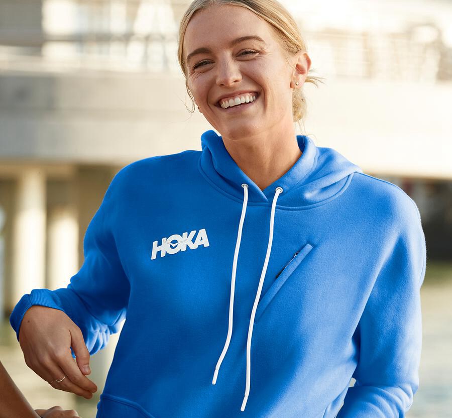 Sudadera Con Capucha Hoka One One Mujer Azules - Performance - CKFE26519